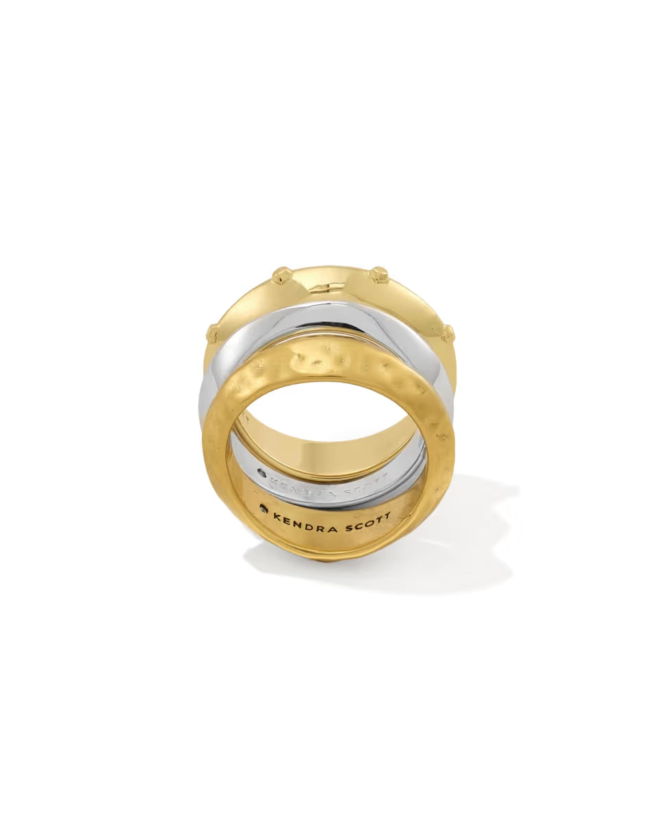 Oakland Mixed Metal Ring Set of 3