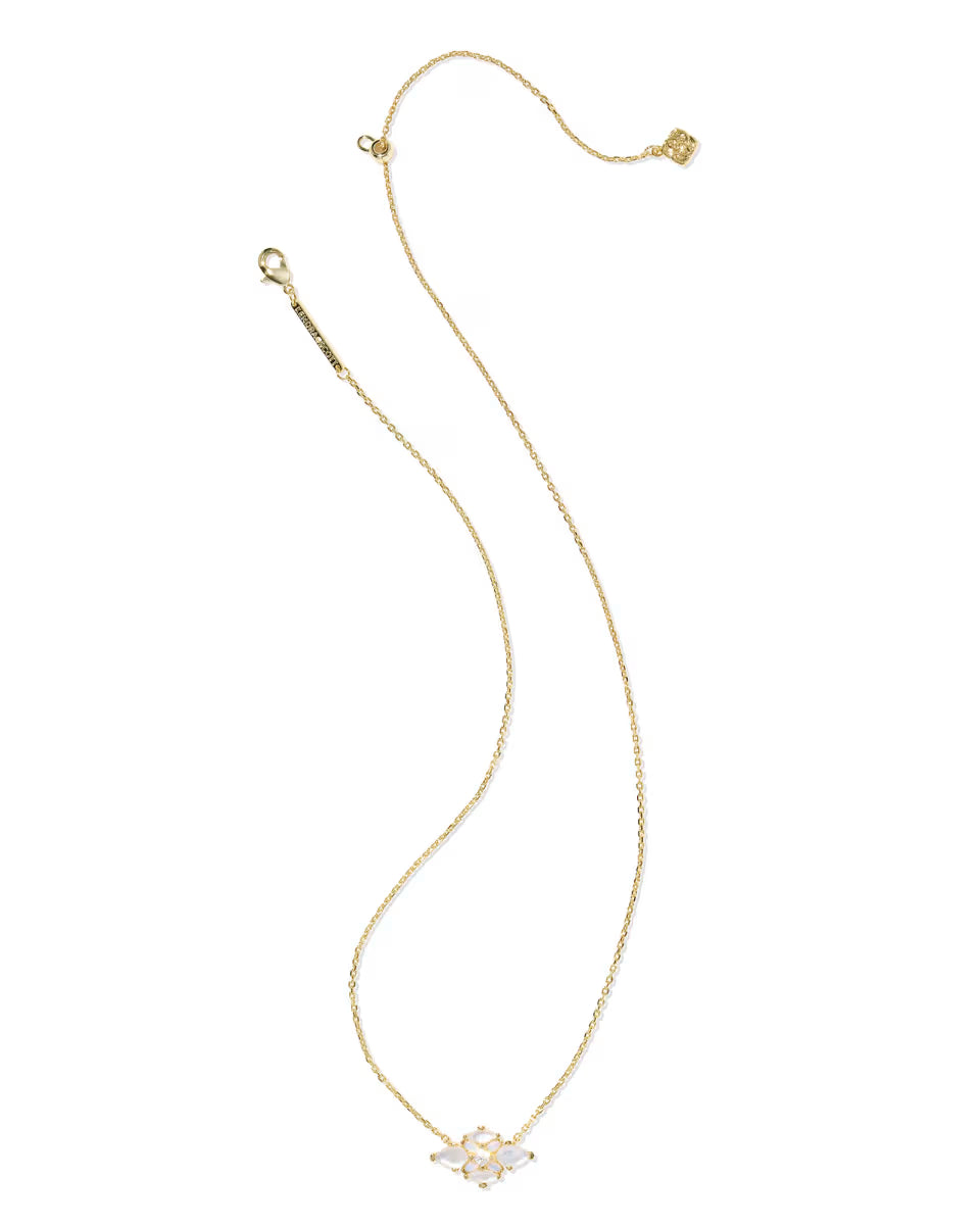Abbie Gold Crystal Short Pendant Necklace