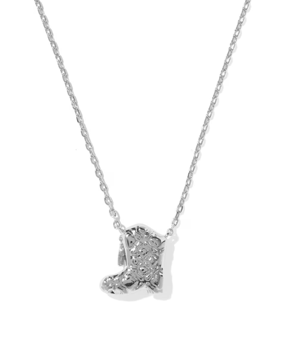 Drill Team Boot Gold Short Pendant Necklace