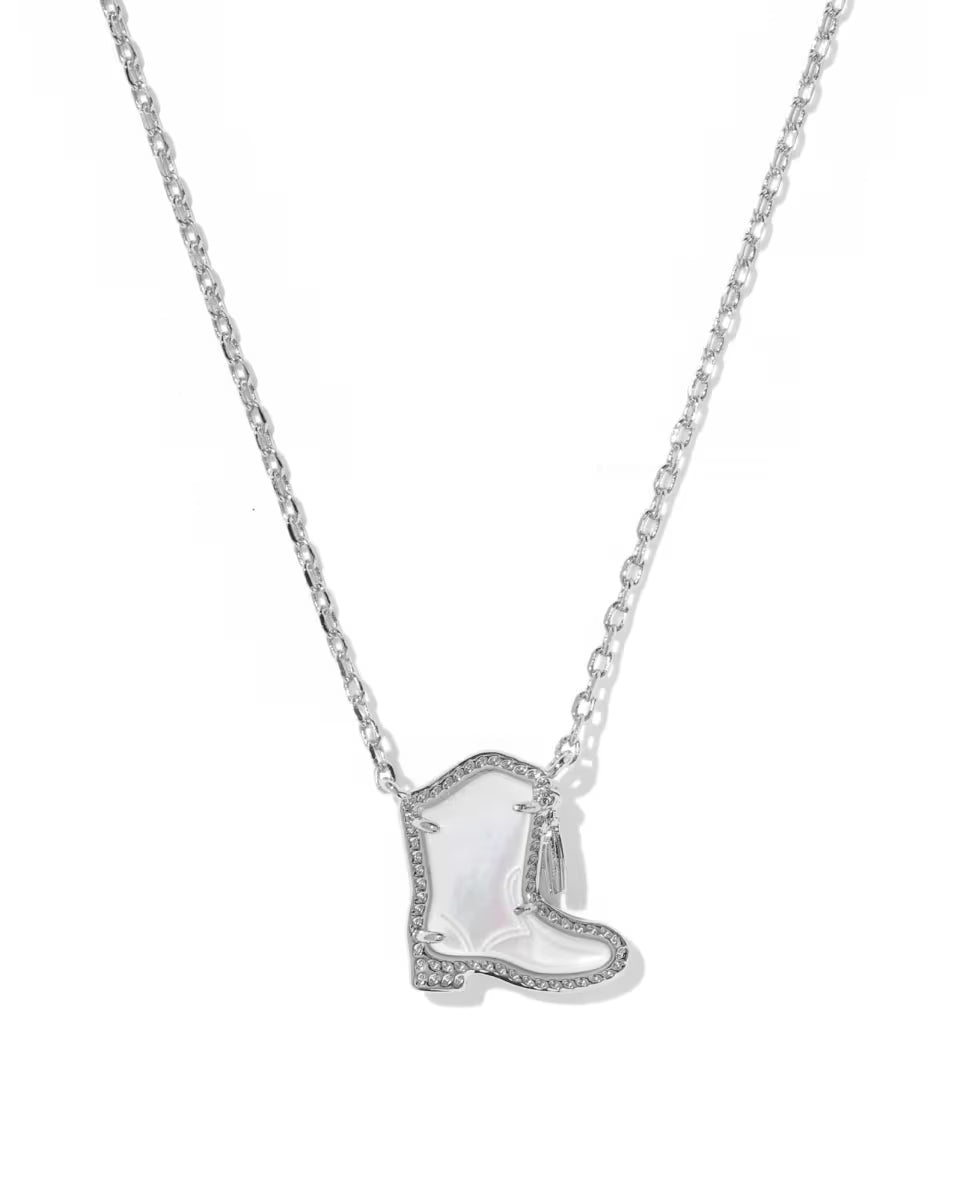 Drill Team Boot Gold Short Pendant Necklace