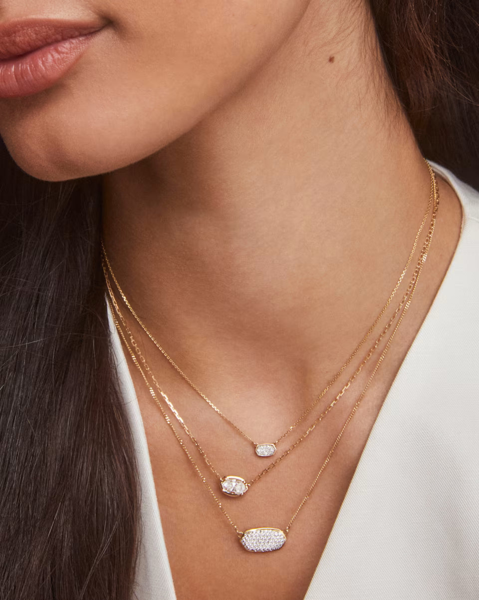 0.39 ct Elisa Pendant Necklace in Pave Diamond and 14k Yellow Gold