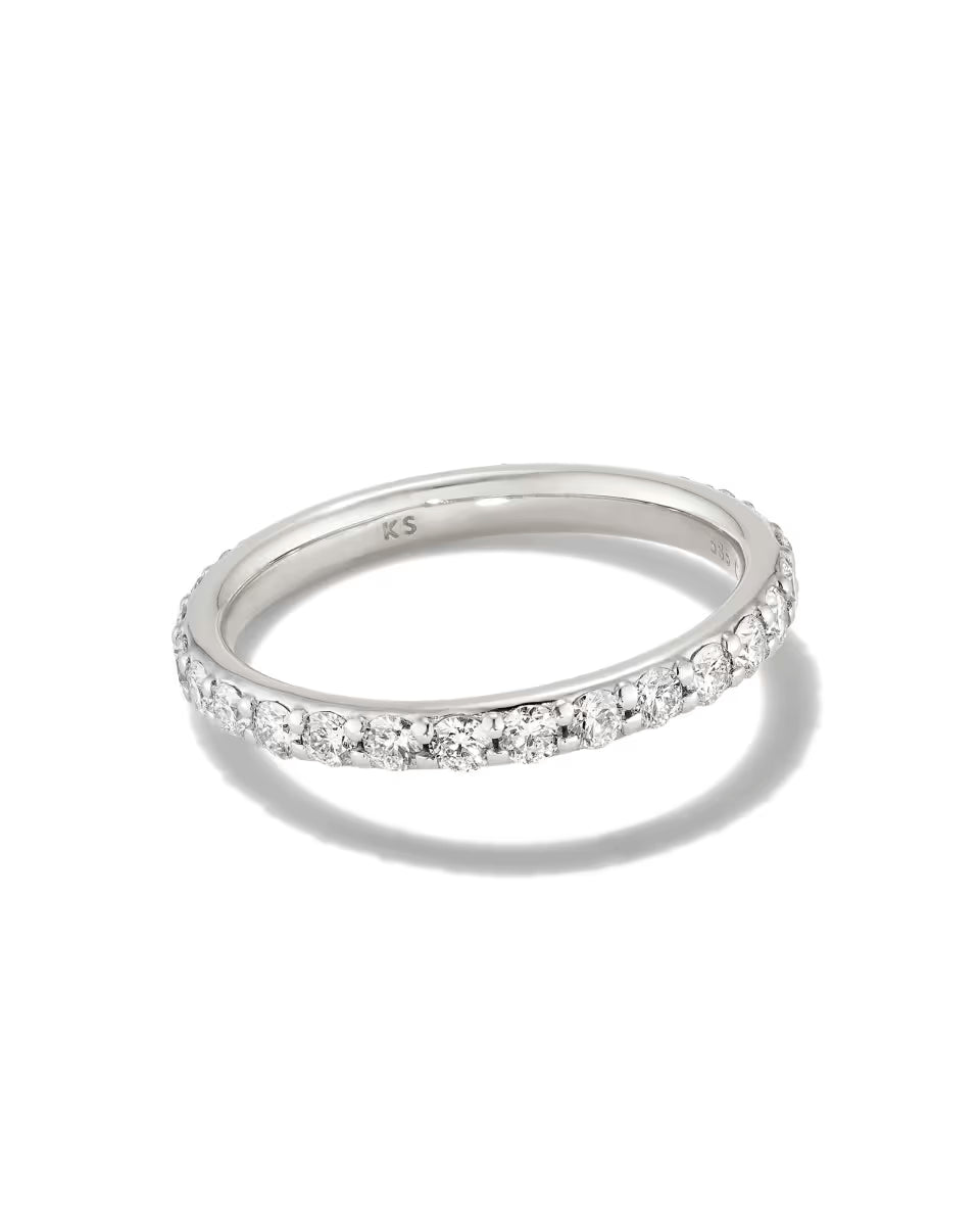 1 ct Lab Grown White Diamond Marilyn Band Ring in 14k White Gold