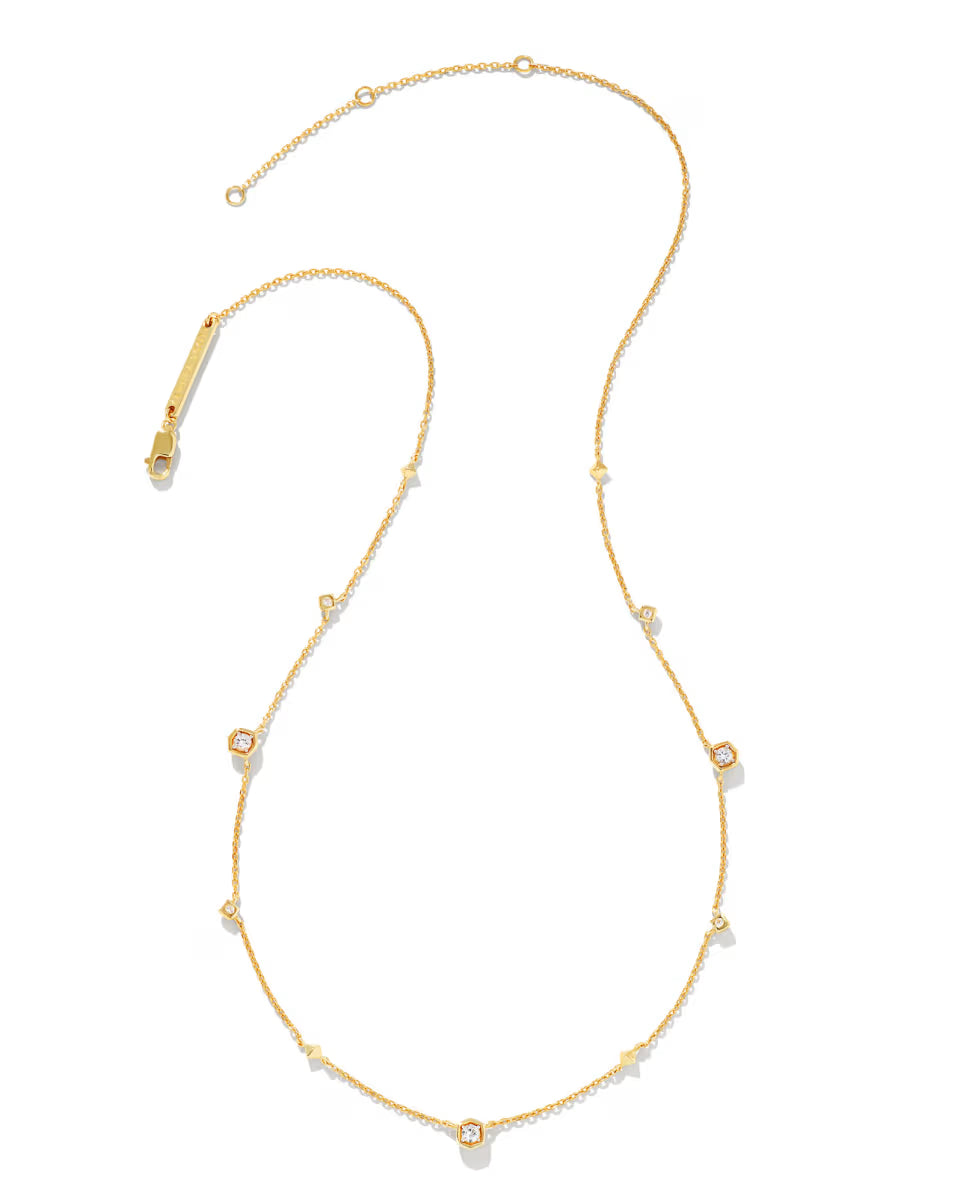 Davie Sterling Silver Trio Strand Necklace in White Sapphire