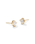 0.45 ct Lab Grown White Diamond Dira Princess 14k Yellow Gold Stud Earrings
