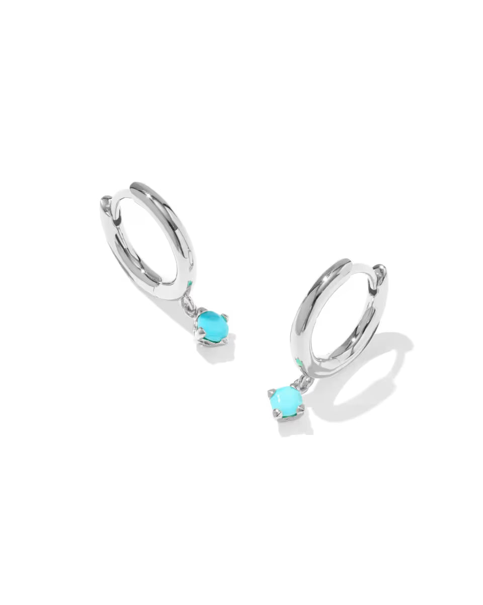 Maisie Sterling Silver January Huggie Earrings