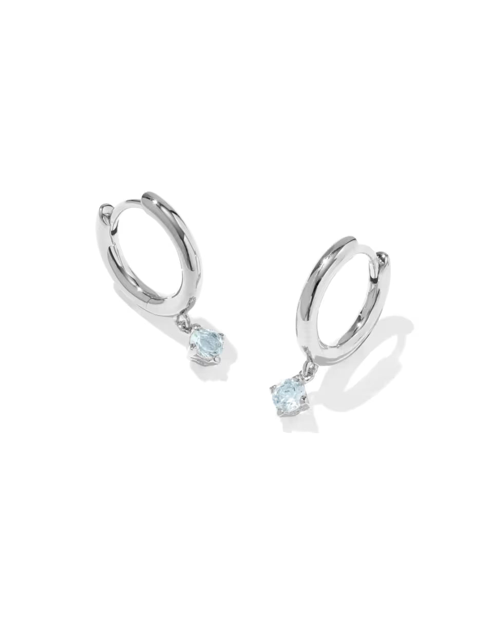 Maisie Sterling Silver January Huggie Earrings