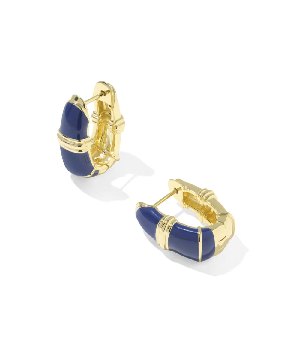 Courtney Gold Enamel Huggie Earrings