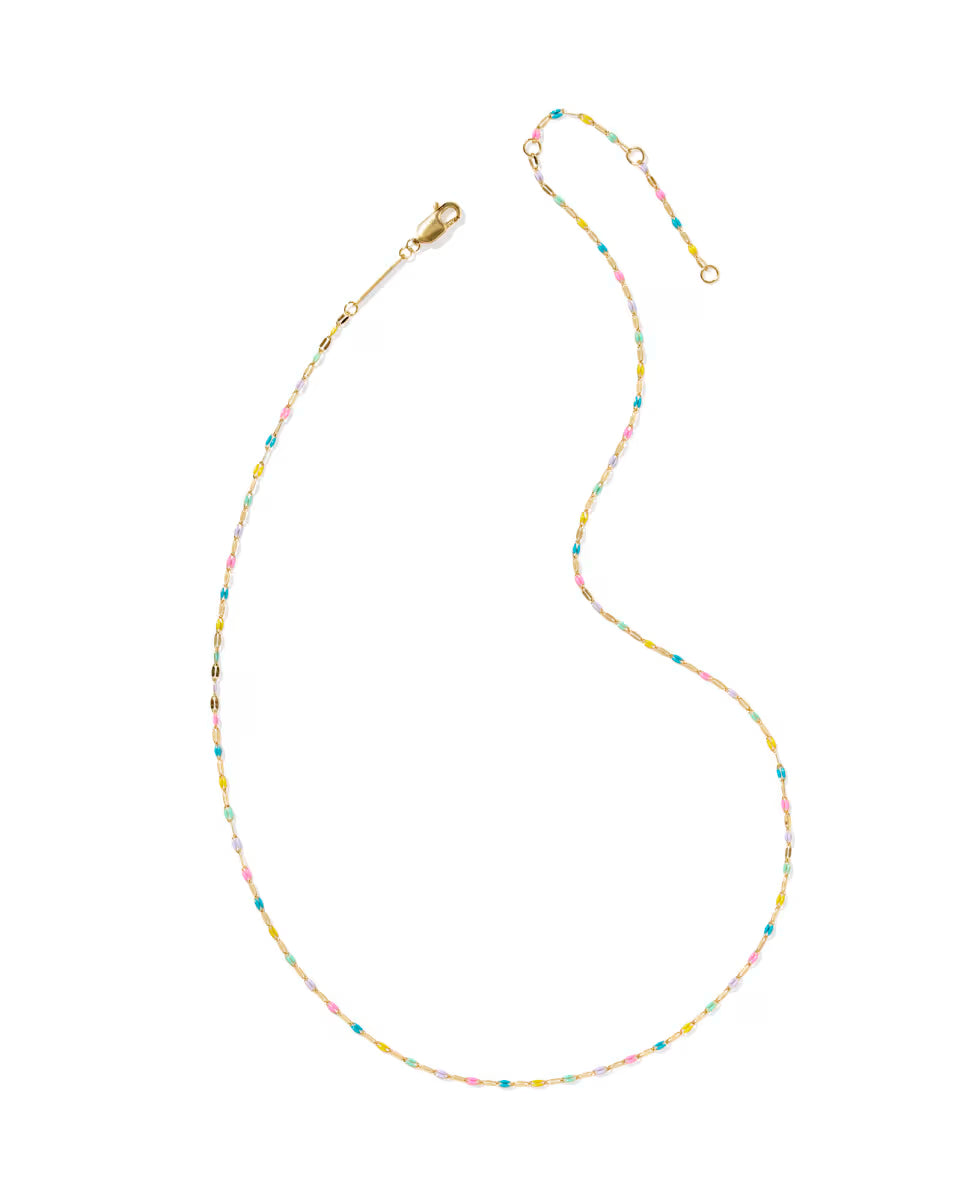 Multicolor Mirror 18k Gold Vermeil Chain Necklace