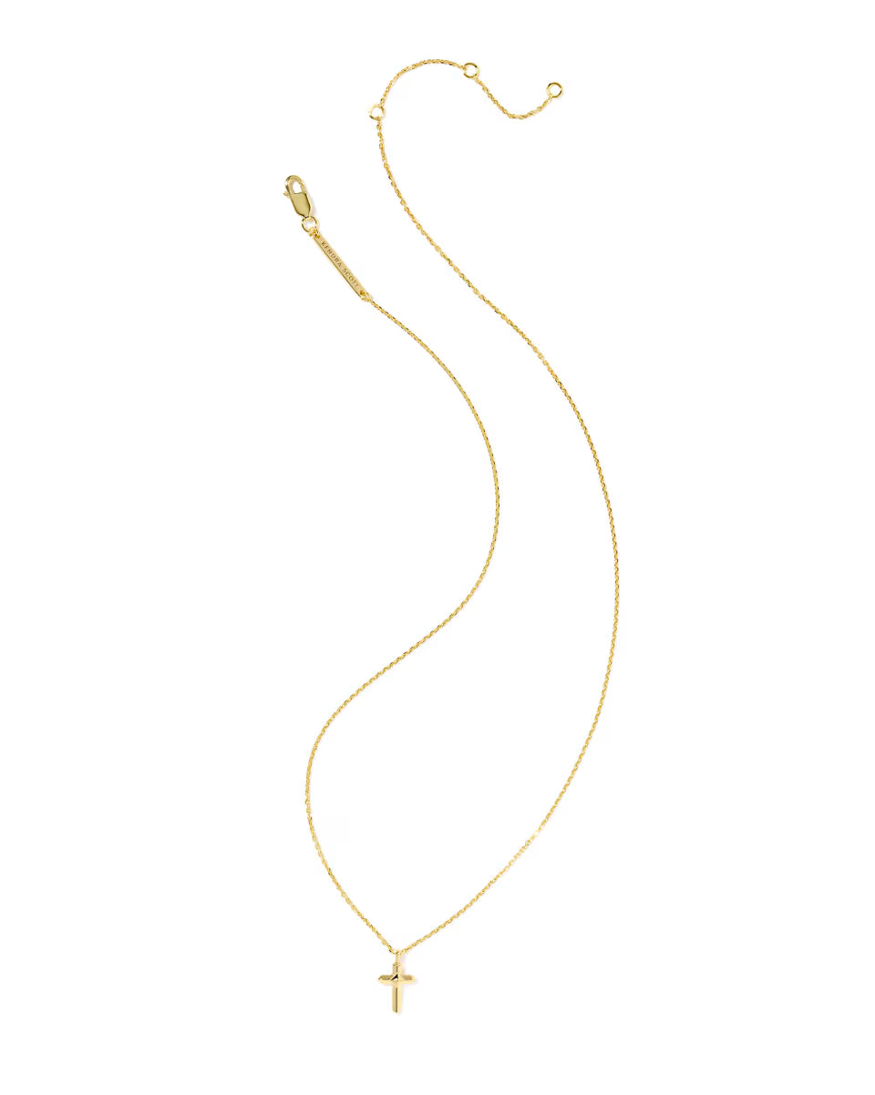 Metal 18k Gold Vermeil Cross Short Pendant Necklace