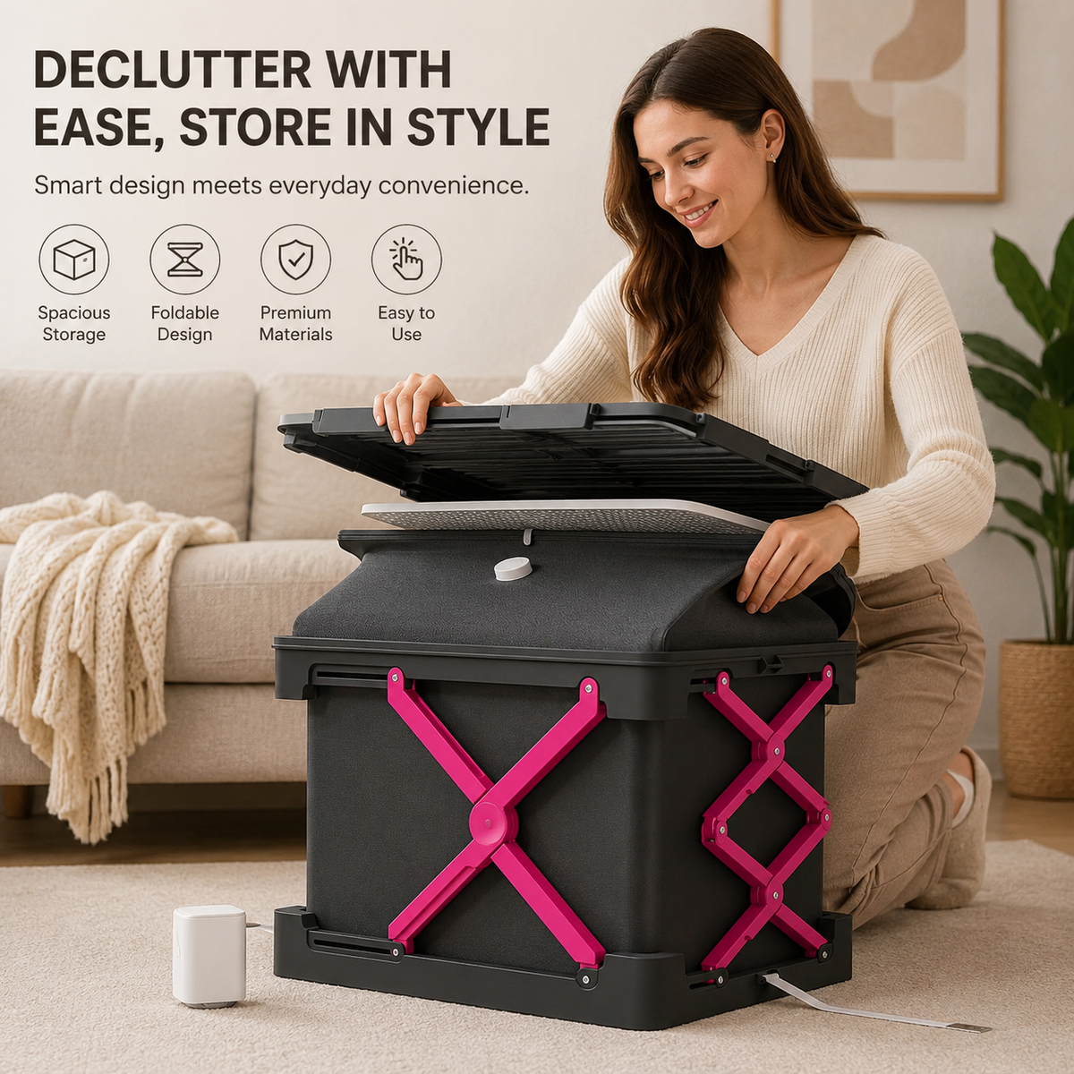 Vacuum Compression Storage Box – Space-Saving Clothes & Bedding Organizer