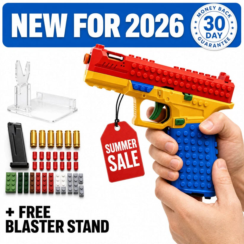 DIY Block Shell Ejector Sig17, Realistic Soft Bullet Launcher, Compatible with Block Assembly, Educational Toy, Holiday Gift, Kids' Toy, Desktop Decor