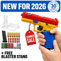 DIY Block Shell Ejector Sig17, Realistic Soft Bullet Launcher, Compatible with Block Assembly, Educational Toy, Holiday Gift, Kids' Toy, Desktop Decor