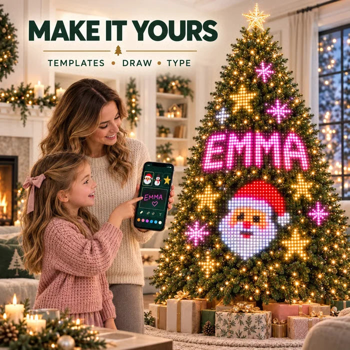 Smart RGBIC Christmas Tree String Lights — Supports Halloween, AIGC, and DIY Light Shows