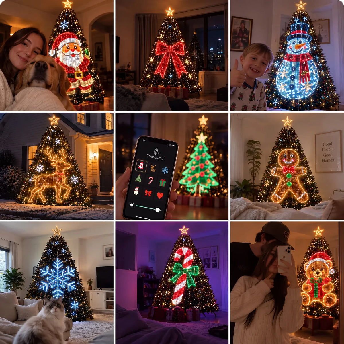 Smart RGBIC Christmas Tree String Lights — Supports Halloween, AIGC, and DIY Light Shows