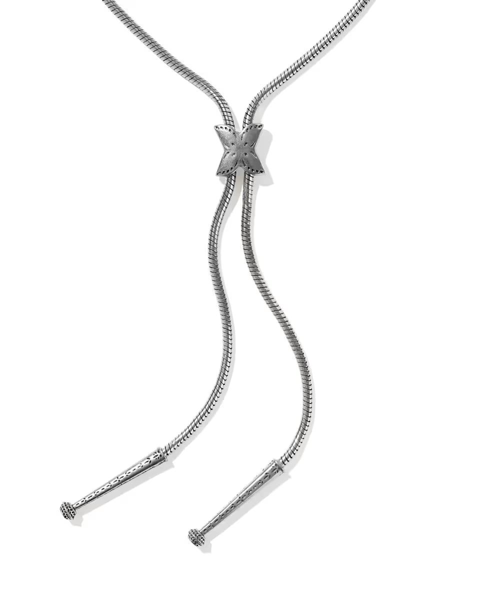 Keziah Etch Vintage Gold Bolo Necklace