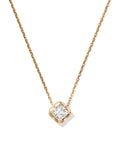 0.45 ct Lab Grown White Diamond Dira Princess 14k Yellow Gold Short Pendant Necklace