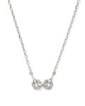Beau Vintage Silver Pave Short Pendant Necklace in White CZ