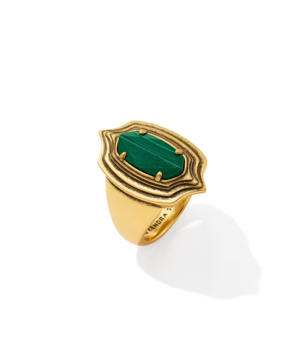 Elyse Stepped Frame Gold Cocktail Ring