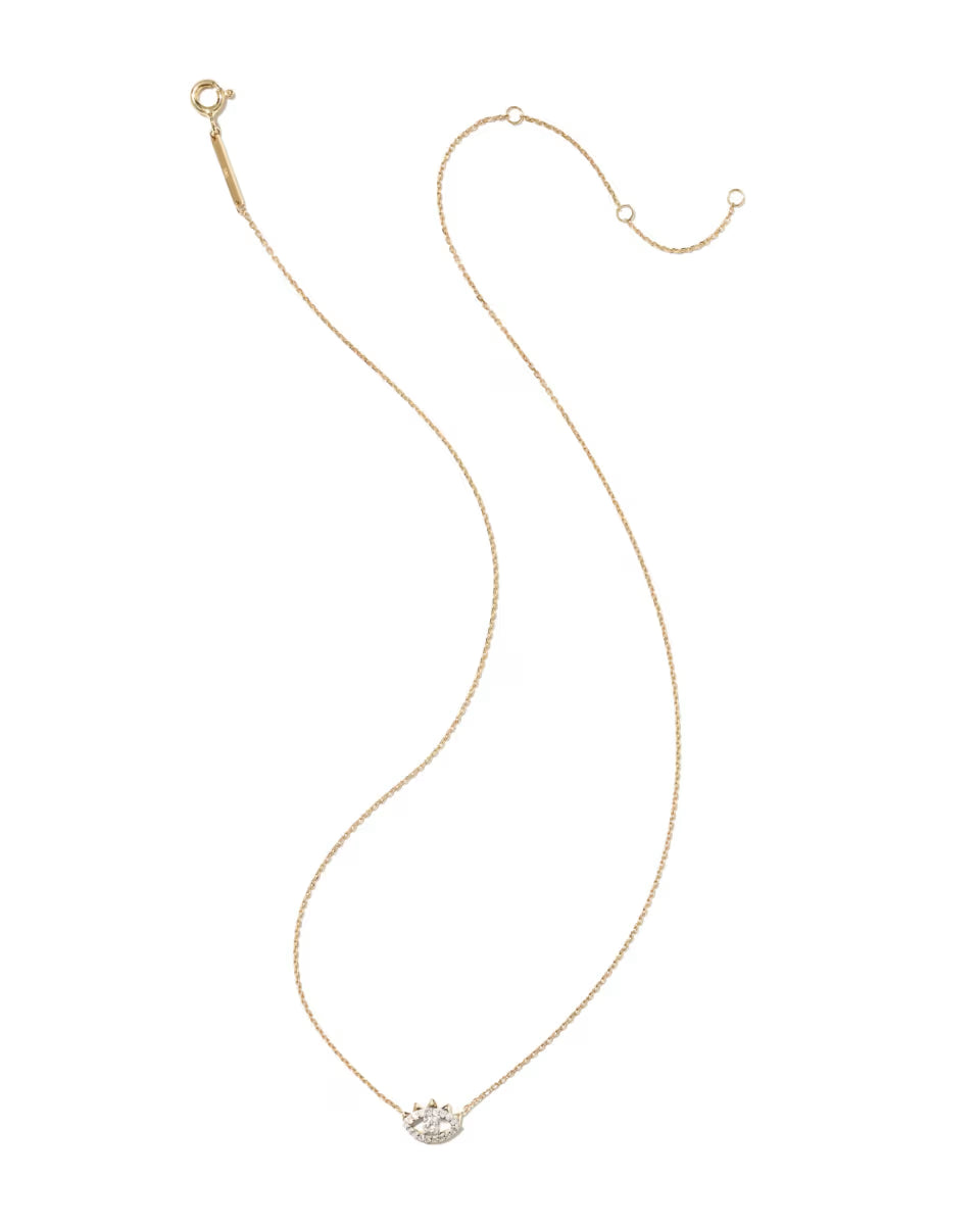 0.18 ct Eye of Protection 14k Yellow Gold Pendant Necklace