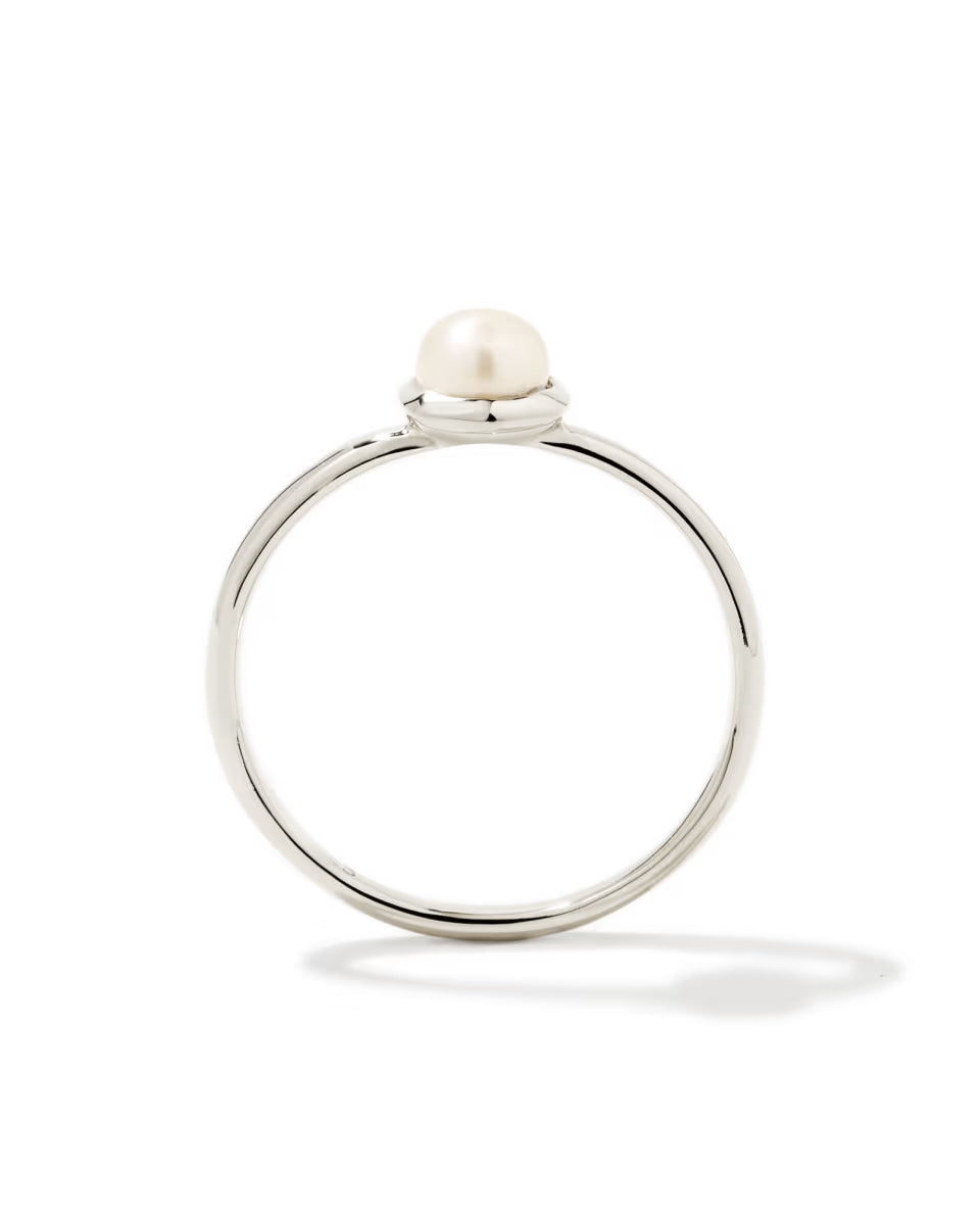 Davie Pearl 18k Gold Vermeil Band Ring in Freshwater Cultured Pearl