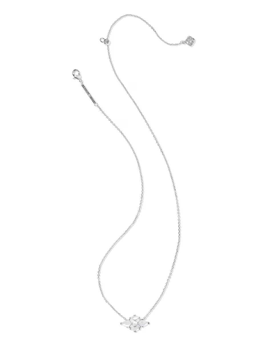 Abbie Silver Crystal Short Pendant Necklace