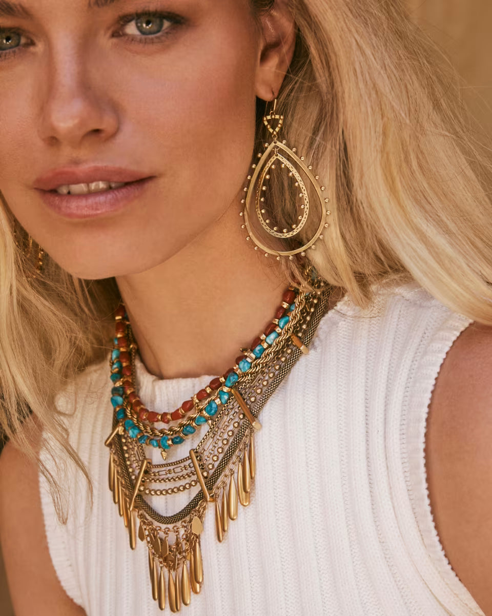 Shera Vintage Gold Beaded Necklace