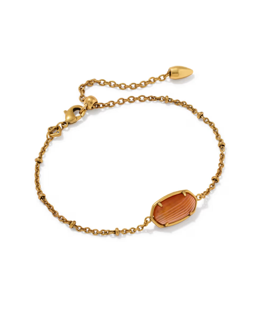 Tiger Striped Elaina Vintage Silver Delicate Chain Bracelet
