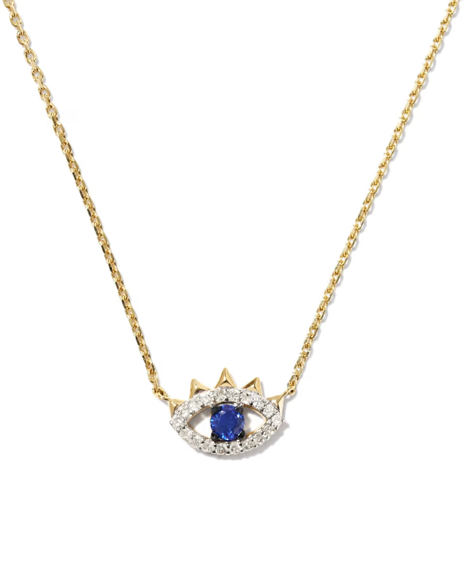 0.18 ct Eye of Protection 14k Yellow Gold Pendant Necklace