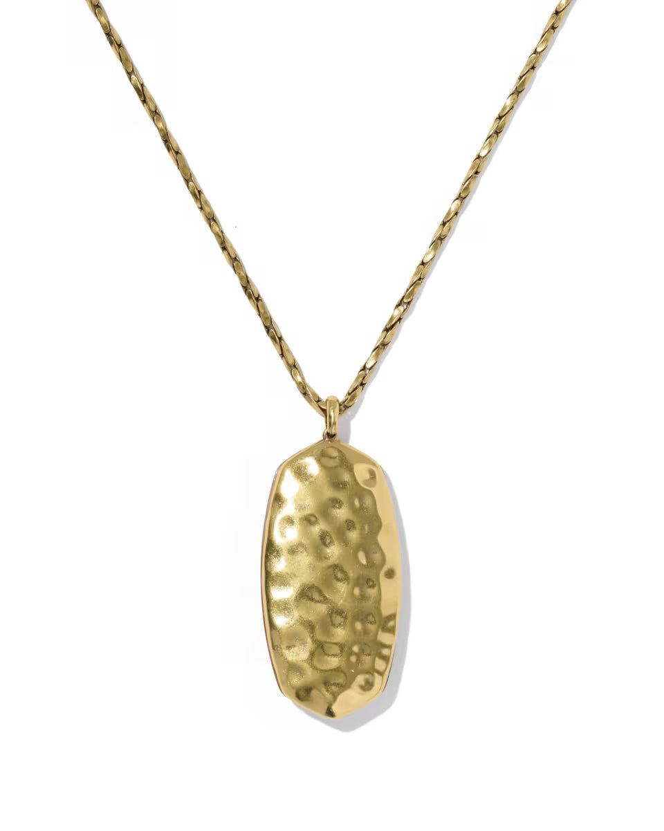 Danielle Riveted Gold Long Pendant Necklace