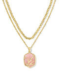 Daphne Gold Coral Frame Multi Strand Necklace in Iridescent Abalone