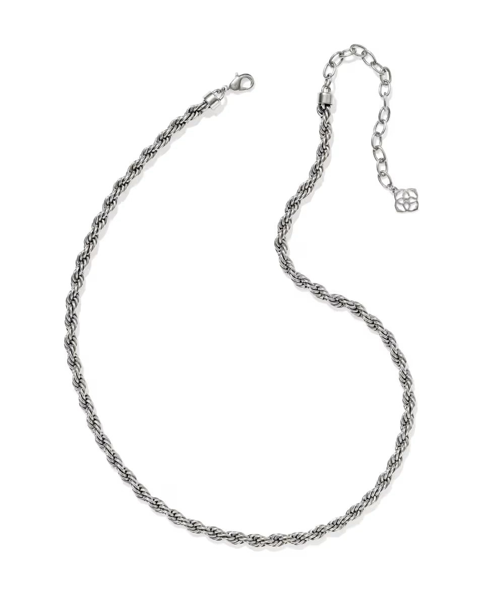 Noble Rope Link and Chain Necklace in Vintage Gold