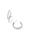 Cailin Silver Crystal Hoop Earrings in White CZ