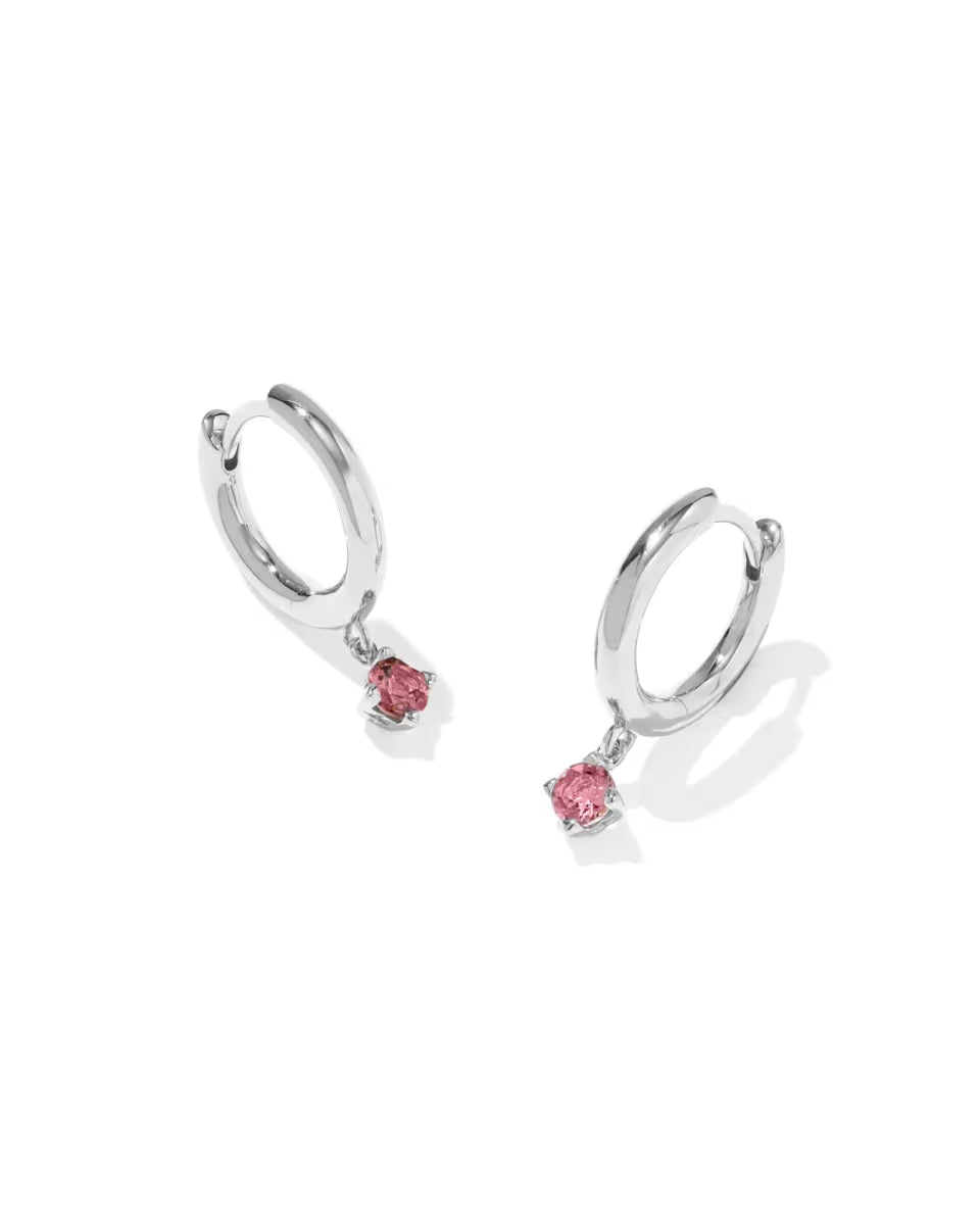 Maisie Sterling Silver January Huggie Earrings