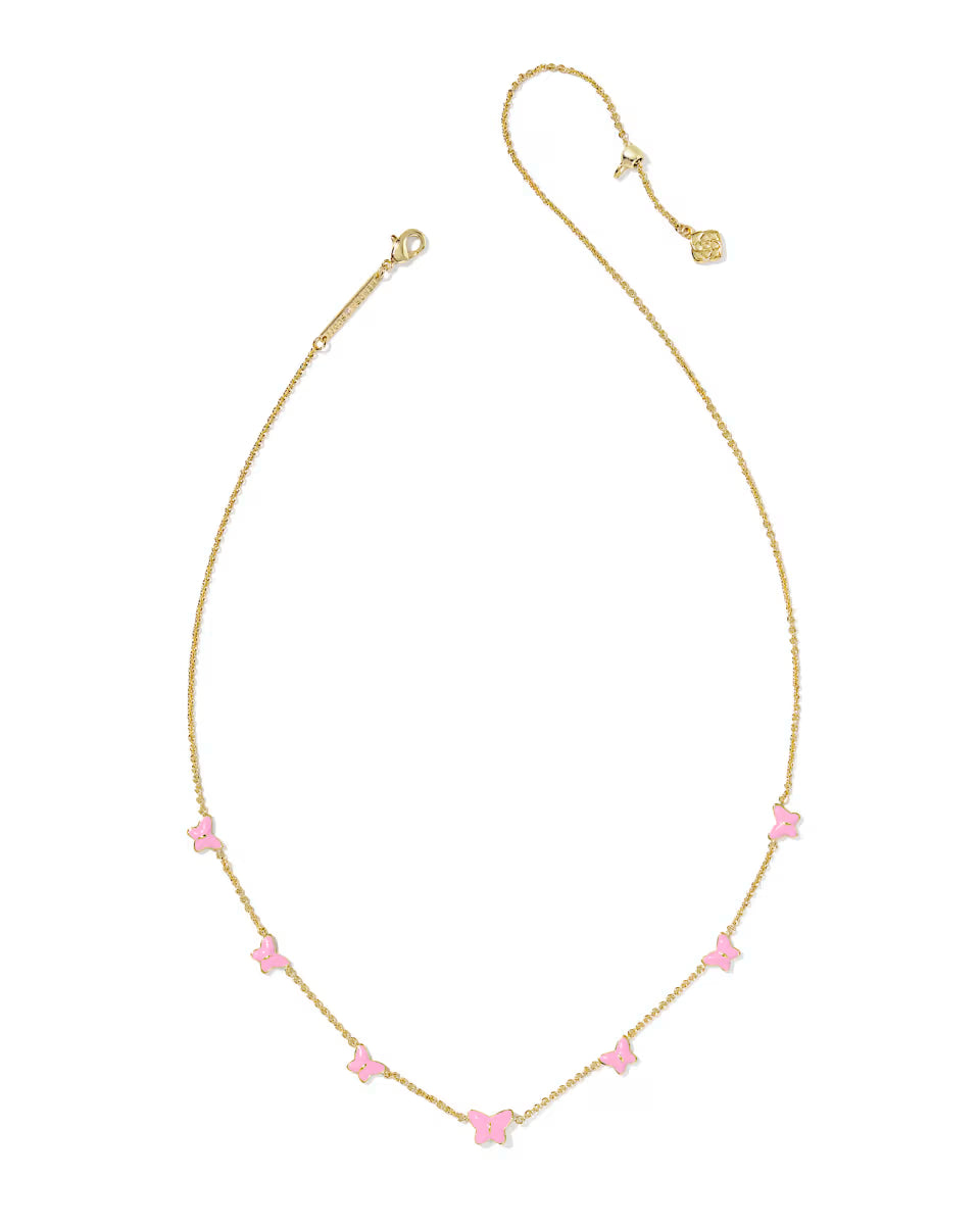 Lillia Butterfly Gold Enamel Strand Necklace