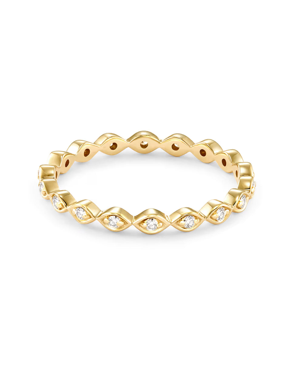 0.15 ct Nicolette 14k Yellow Gold Band Ring in White Diamond