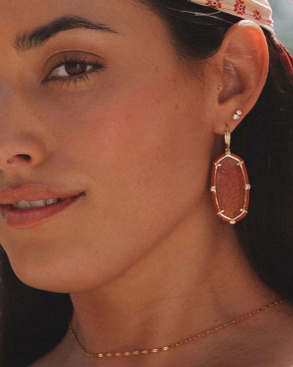 Elle Gold Enamel Drop Earrings