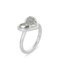 Ari Heart Gold Band Ring in Iridescent Drusy