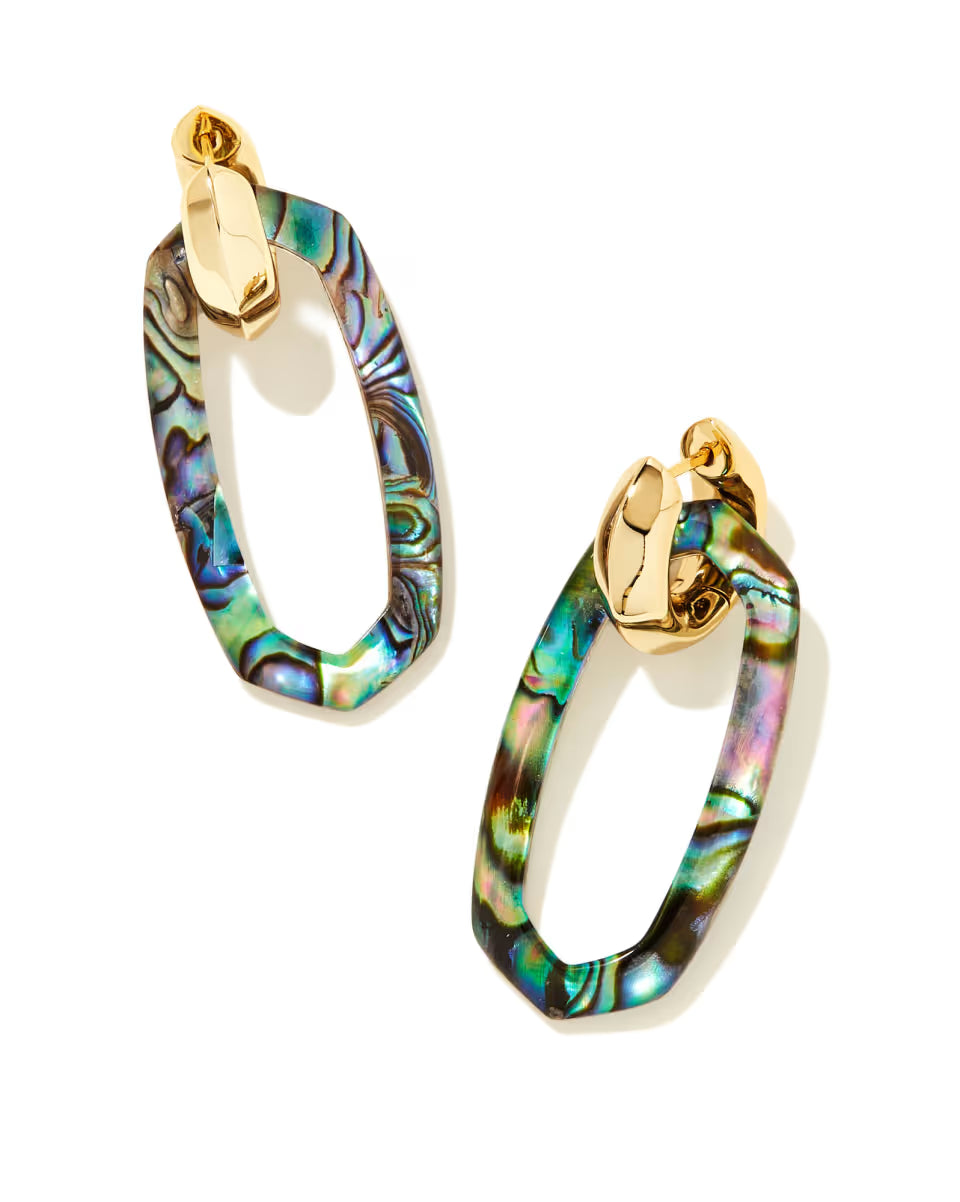 Danielle Gold Convertible Link Earrings in Ivory Mother-of-Pearl