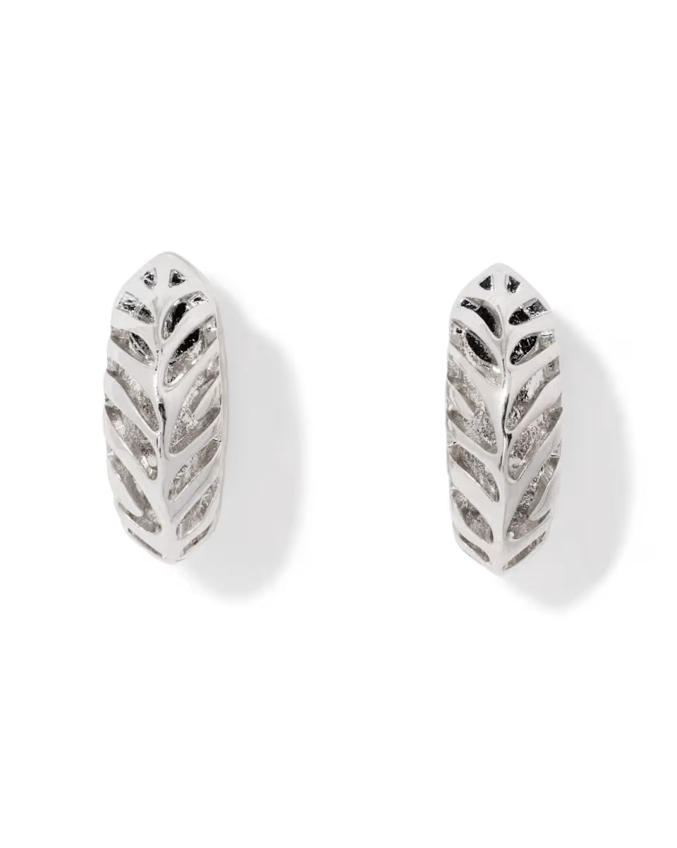 Tiger Striped Mikki Vintage Silver Huggie Earrings