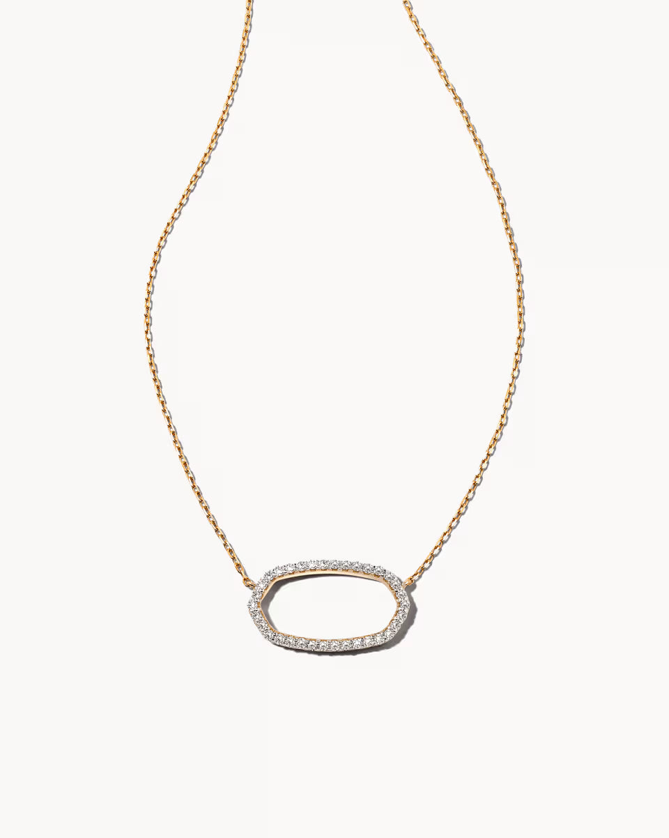 0.17 ct Elisa 14k White Gold Open Frame Pendant Necklace in White Diamond