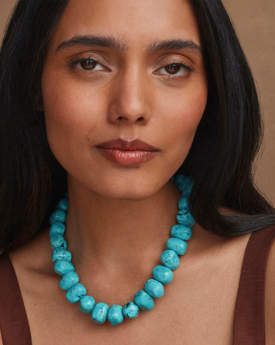 Townes Vintage Gold Beaded Collar Necklace