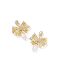 Kendra Scott x LoveShackFancy Pearl Bow Gold Statement Earrings