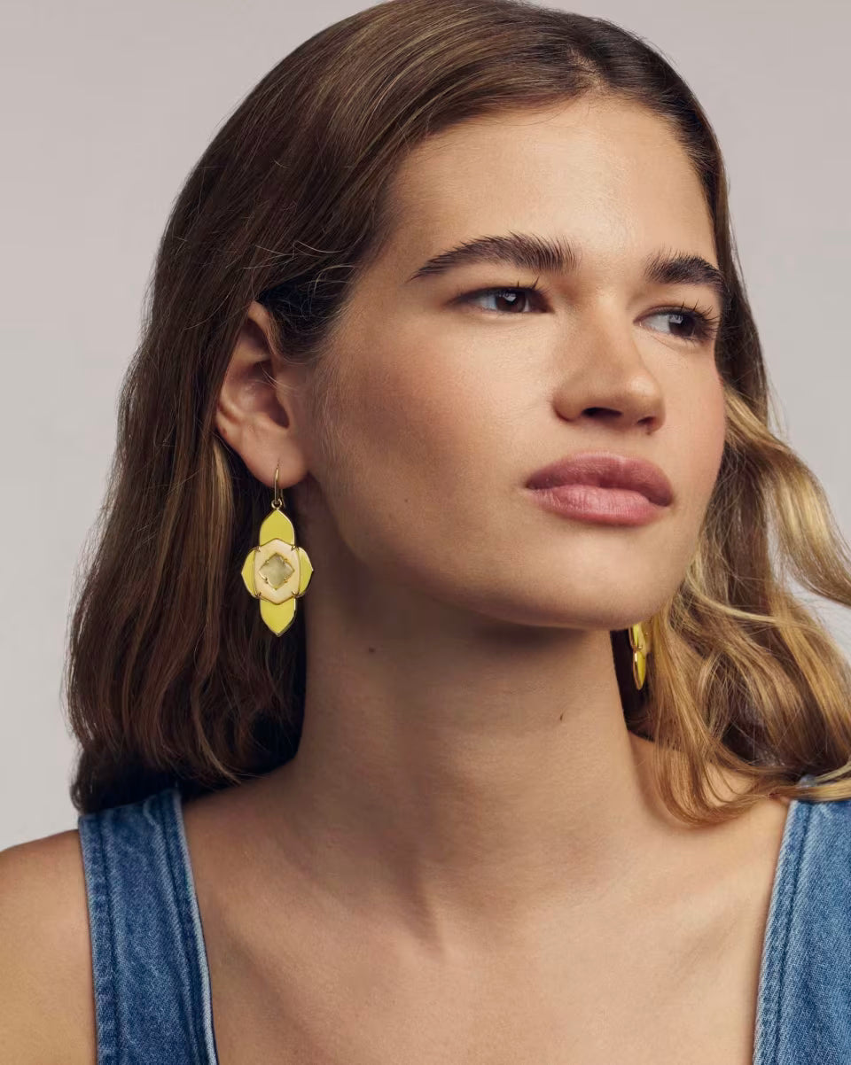 Abbie Medallion Gold Drop Earrings