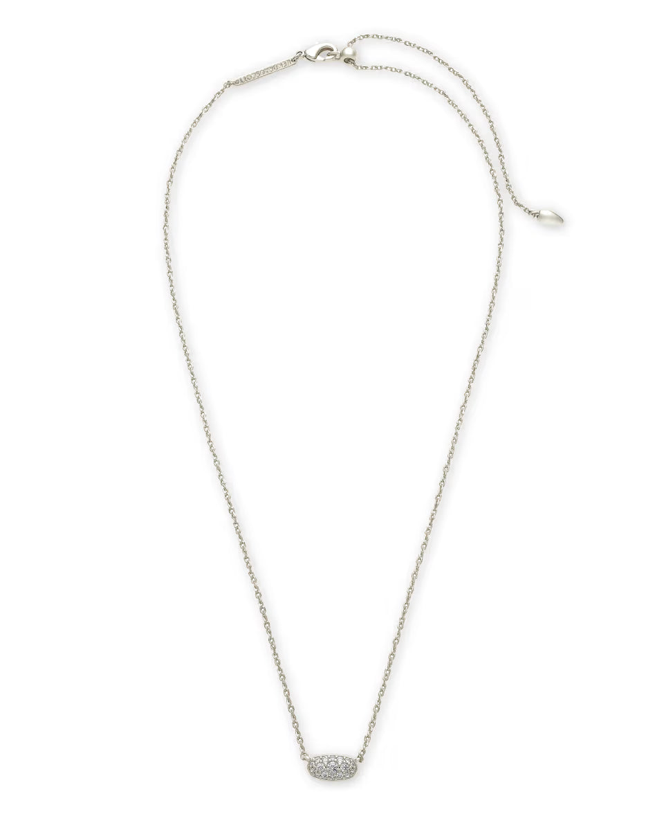 Grayson Gold Pendant Necklace in White CZ