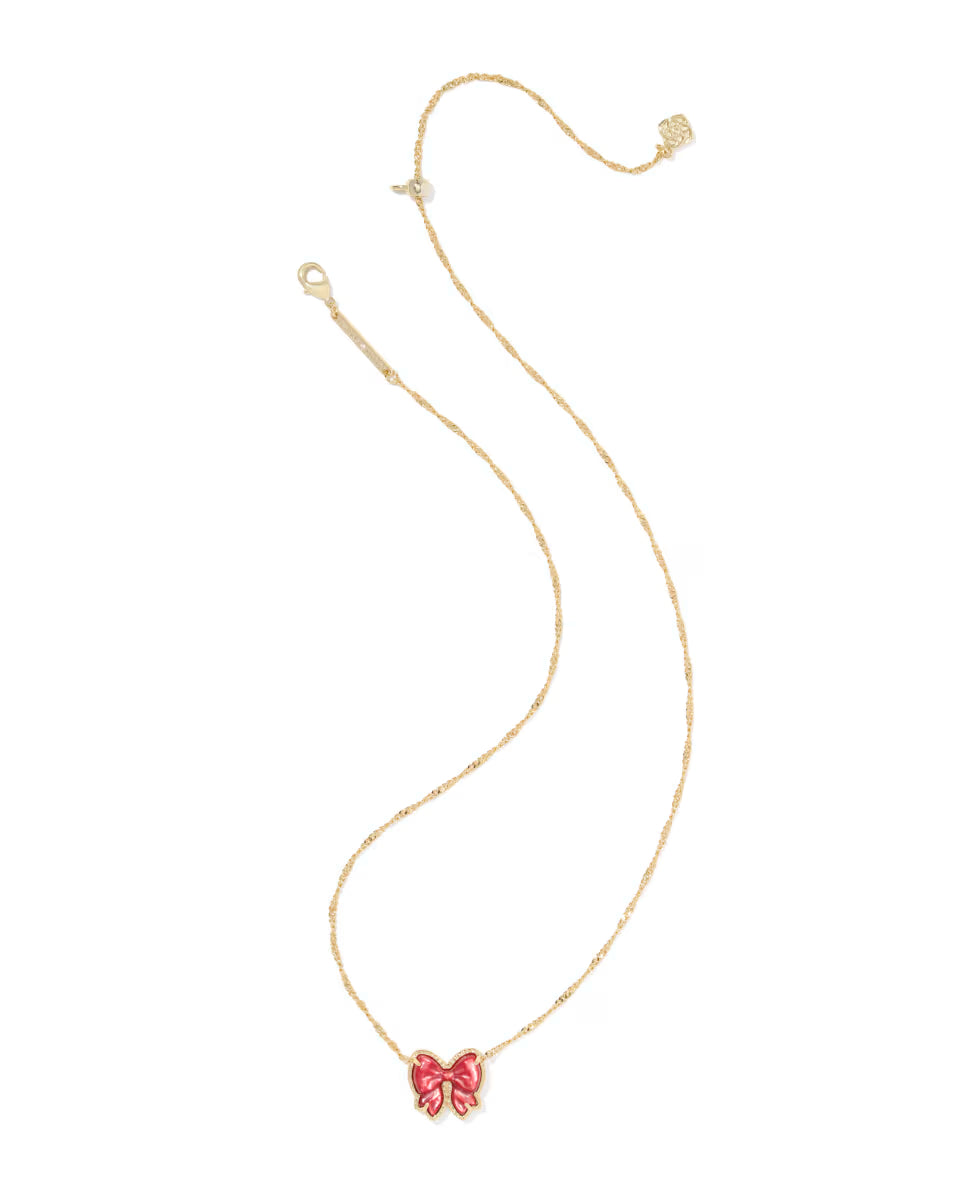 Haley Bow Gold Short Pendant Necklace