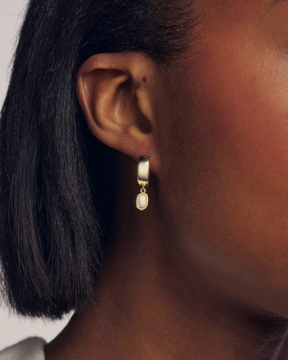 Mini Ellie Silver Wide Huggie Earrings