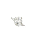 Topaz 18k Gold Vermeil Single Stud Earring in White Topaz