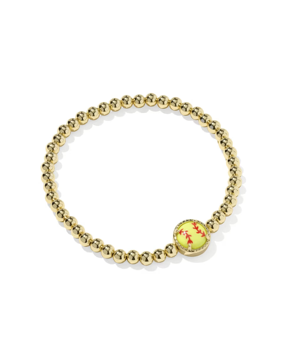 Softball Gold Stretch Bracelet
