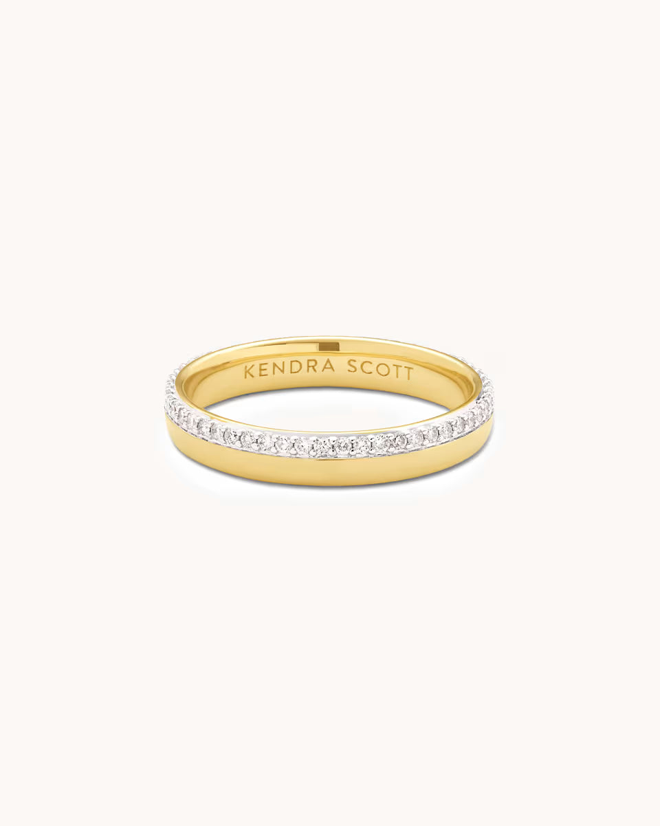 Whitney 14k Yellow Gold Band Ring in White Diamond