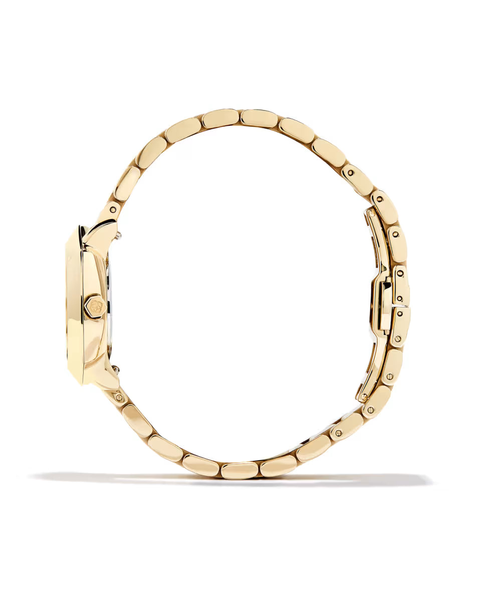 Dira Gold Tone Stainless Steel 28mm Watch in Ivory Mother-of-Pearl